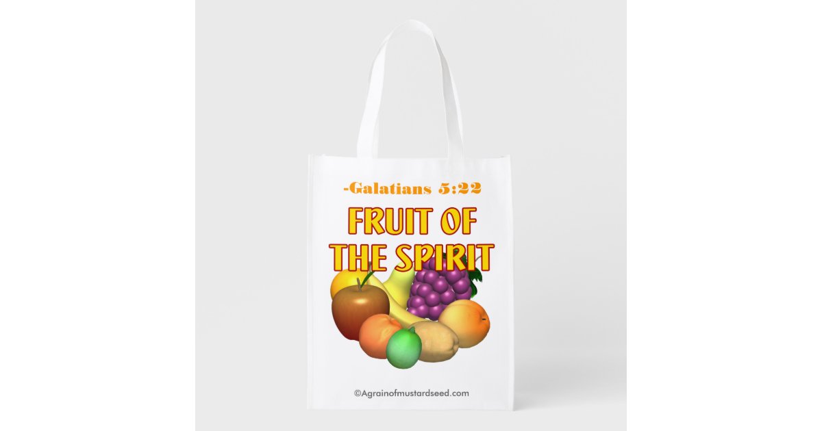 Fruit of the Spirit Christian Reusable Grocery Bags | Zazzle Fruit of the Spirit Christian Reusable Grocery Bags | Zazzle