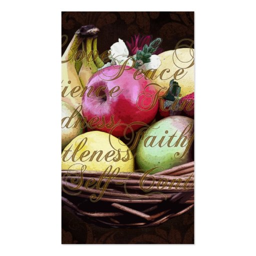 Fruit of the Spirit, Painted Brown Basket Business Card Template (back side)