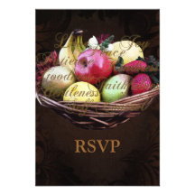 Fruit of the Spirit, Painted Brown Basket Custom Invitations
