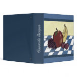 Fruit on a Blue and White Tablecloth Recipe Binder