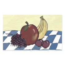 Fruit on a Blue and White Tablecloth Stickers