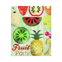 Fruit Party Kitchen wall Art canvas prints