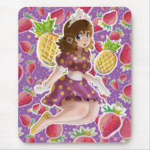 Fruit Pineapple Princess Strawberry Pattern Mousepad
