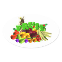 Fruit Salad Oval Stickers
