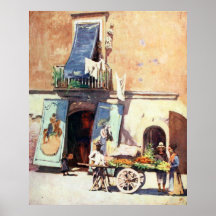 Fruit Seller in Naples Italy, 1918, Anonymous Larg Poster