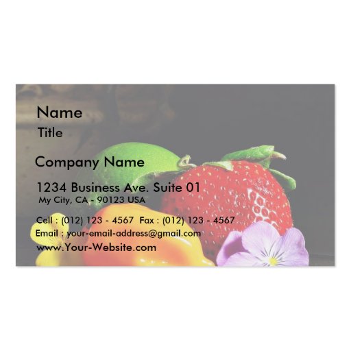 Fruit Still Life Srawberry Strawberries Limes Pepp Business Card (front side)