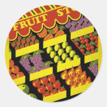 Fruit Store- WPA Poster - Round Stickers