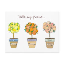 Fruit Trees, Hello my friend postcards
