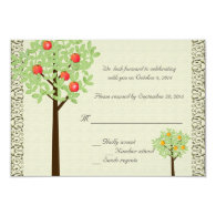 fruit trees RSVP wedding  invitation. Invites