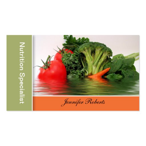 Fruit - Vegetable in Water Business Cards (front side)