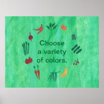 Fruit Vegetables Choose Variety of Colors Poster