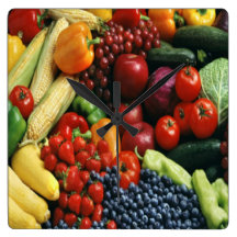 FRUIT & VEGETABLES WALLCLOCK