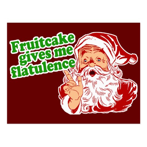 Fruitcake Makes Santa Fart Postcards