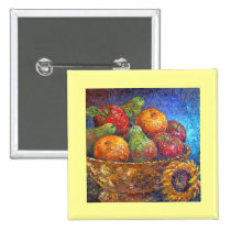 Fruits and Sunflower Painting Art - Multi buttons
