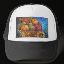Fruits and Sunflower Painting Art - Multi hats
