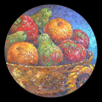 Fruits and Sunflower Painting Art - Multi stickers