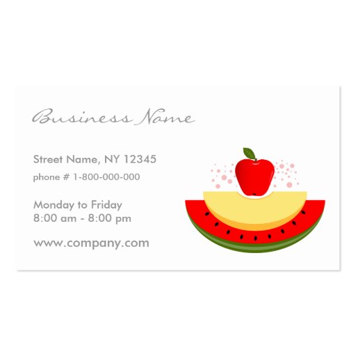 Fruits Business Card (front side)
