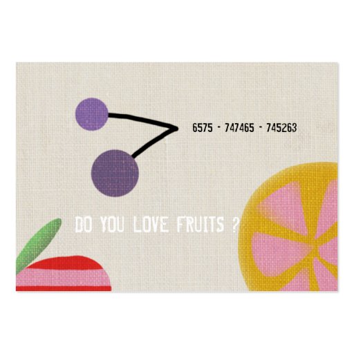 Fruits Juicy Sweet Orange Apple Business Card (back side)