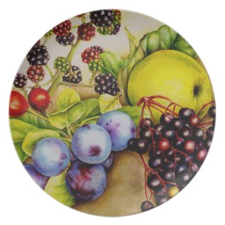 Fruits of the hedgerow fine art plate