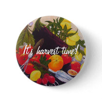 Fruits & Vegetables Medley Pinback Button