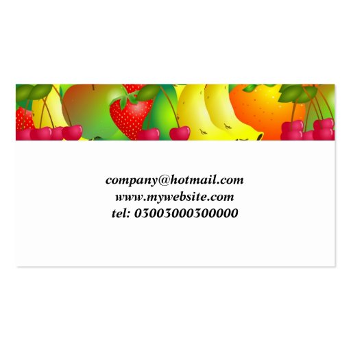 Fruity Background Business Card Template (back side)