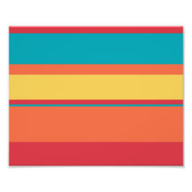 Fruity Tropical Tonal Stripes Photo Print