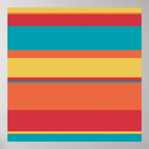 Fruity Tropical Tonal Stripes Print