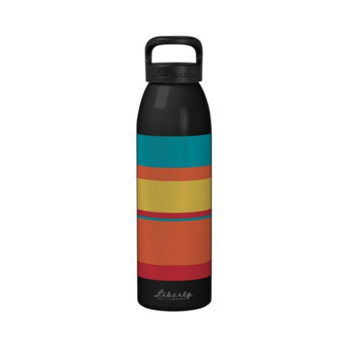 Fruity Tropical Tonal Stripes Reusable Water Bottle