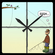 Frustrated Flyfisherman clock wall clocks