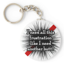 Frustration White Keychain keychains