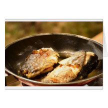 Frying Trout Greeting Cards