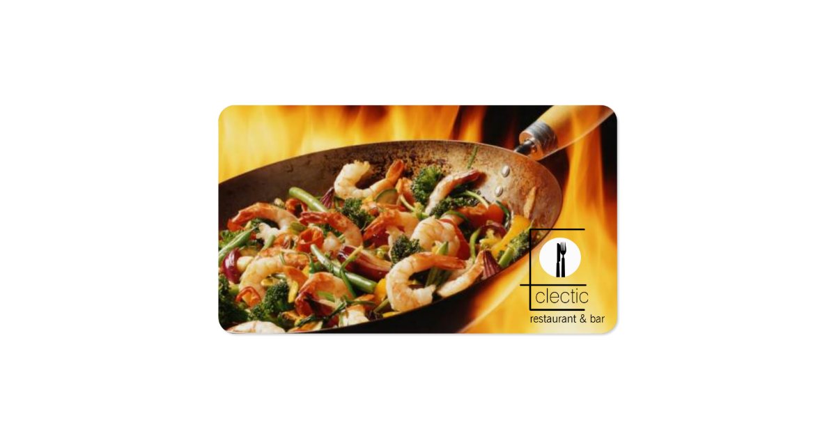 frying wok restaurant business card Zazzle