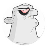 fs008-cartoon-zombie-head round sticker