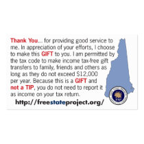FSP Not a Tip Card business cards