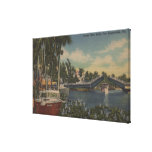 Ft. Lauderdale, FL - New River View & Drawbridge Gallery Wrapped Canvas