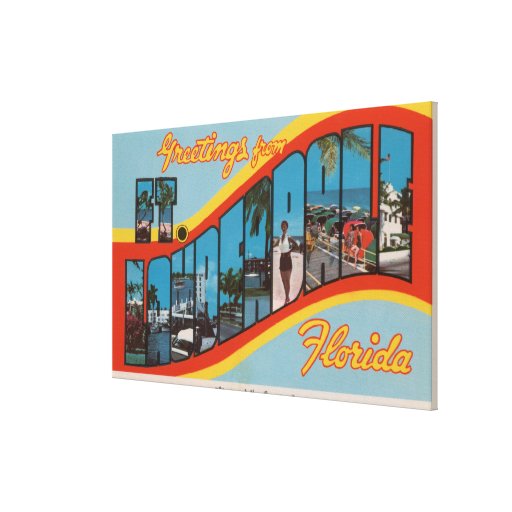 Ft. Lauderdale, Florida - Large Letter Scenes 2 Gallery Wrap Canvas