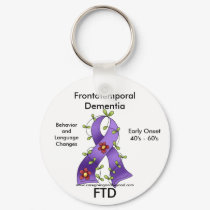 FTD, Frontotemporal Dementia Awareness Ribbon keychains