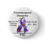 FTD, Frontotemporal Dementia Purple Ribbon Pin