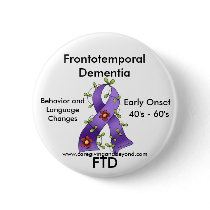 FTD, Frontotemporal Dementia Purple Ribbon Pin buttons