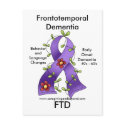 FTD, Frontotemporal Dementia Ribbon Postcard