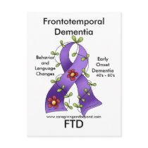 FTD, Frontotemporal Dementia Ribbon Postcard