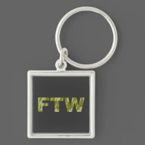 FTW in Jungle Camo Keychain keychains