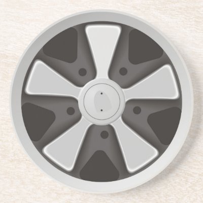 Fuchs wheel for classic racing car 911 inspired drink coaster by techvinci