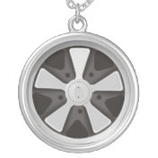 Fuchs wheel for classic racing car, 911 inspired necklaces