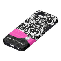 Fuchsi White Plus Any Color Damask Printed Crystal iPhone 5 Cases