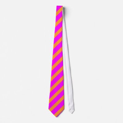 Fuchsia and Orange Striped Tie