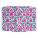 Fuchsia & Aqua Damask binder