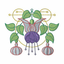 Fuchsia Art Nouveau embroidered shirts