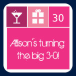 Fuchsia Birthday Icon Grid Photo stickers