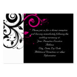Fuchsia Black Reverse Swirl Reception and Map Card Business Card